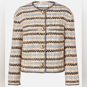 VERONICA BEARD Sumira striped metallic tweed jacket Nwt Size 12